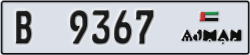 ajman - code - B - number -9367