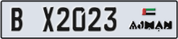 ajman - code - B - number -X2023