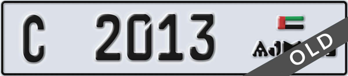 ajman License Plate Number 2013 Code C