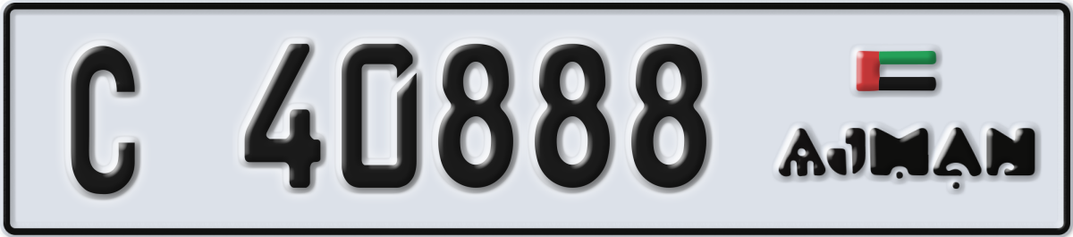 ajman License Plate Number 40888 Code C
