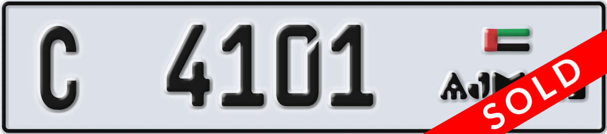 ajman License Plate Number 4101 Code C