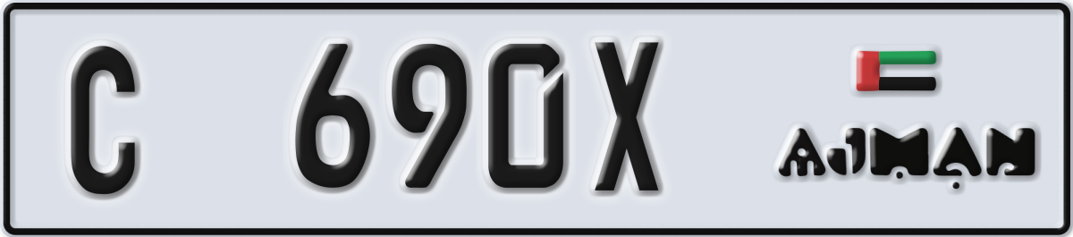 ajman License Plate Number 690X Code C