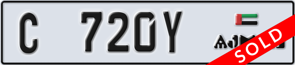 ajman License Plate Number 720Y Code C