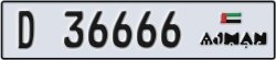 ajman - code - D - number -36666