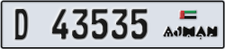 ajman - code - D - number -43535