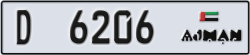 ajman - code - D - number -6127