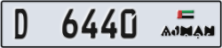 ajman - code - D - number -6361