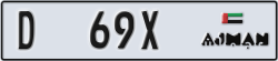 ajman - code - D - number -69X