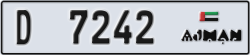 ajman - code - D - number -7163