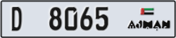 ajman - code - D - number -8065
