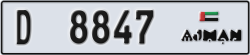 ajman - code - D - number -8768