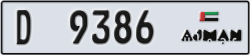 ajman - code - D - number -9386