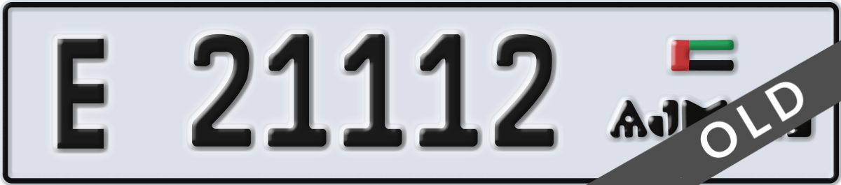 ajman License Plate Number 21112 Code E