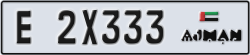 ajman - code - E - number -2X333
