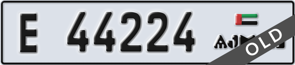 ajman License Plate Number 44224 Code E