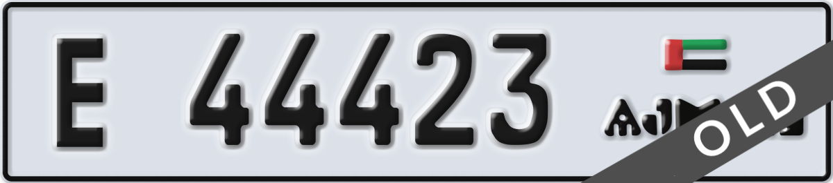 ajman License Plate Number 44423 Code E