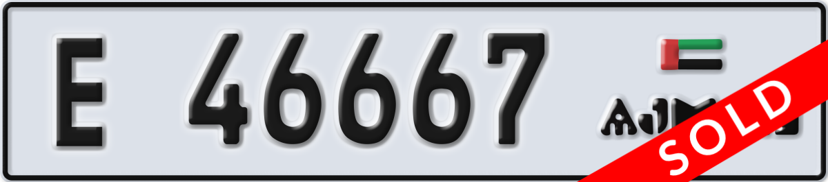 ajman License Plate Number 46667 Code E
