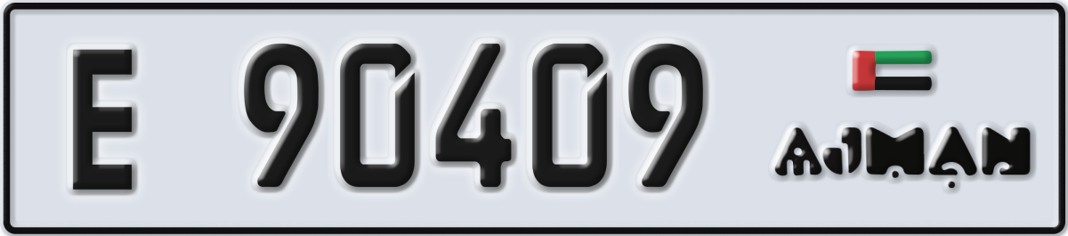 ajman License Plate Number 90409 Code E