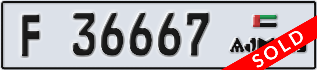 ajman License Plate Number 36667 Code F
