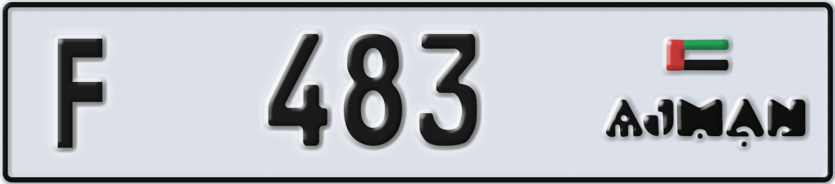 ajman License Plate Number 483 Code F