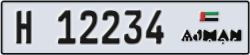 ajman - code - H - number -12234