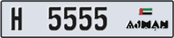 ajman - code - H - number -5555