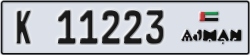 ajman - code - K - number -11223