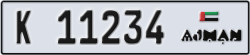 ajman - code - K - number -11234