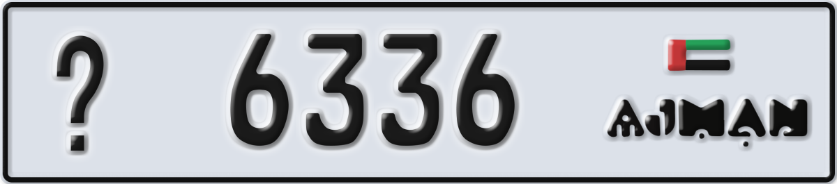 ajman License Plate Number 6336 Code _