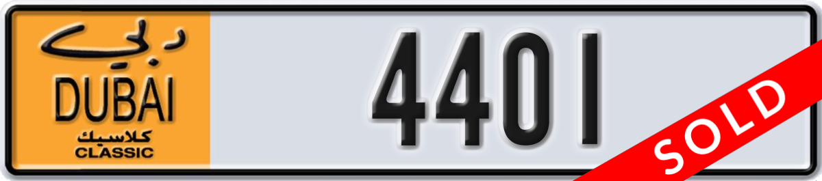 dubai classic License Plate Number 4401 Code NOC