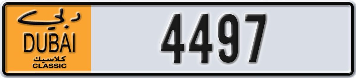 dubai classic License Plate Number 4497 Code NOC