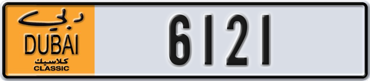dubai classic License Plate Number 6121 Code NOC