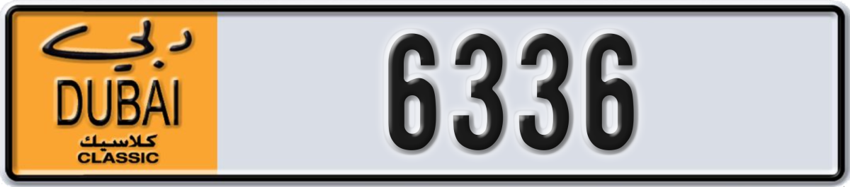 dubai classic License Plate Number 6336 Code NOC
