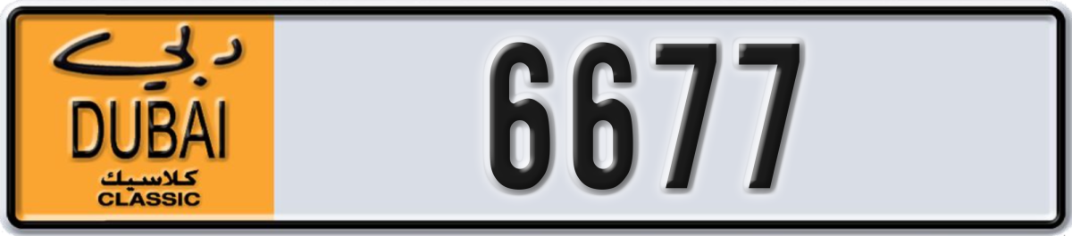 dubai classic License Plate Number 6756 Code NOC