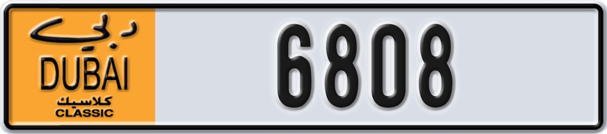 dubai classic License Plate Number 6808 Code NOC