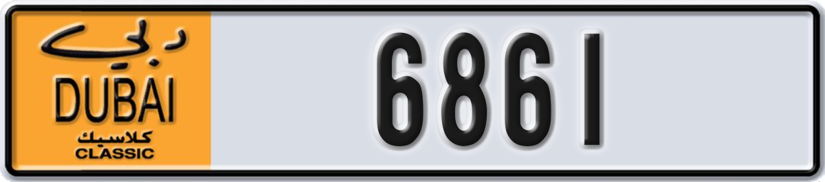 dubai classic License Plate Number 6861 Code NOC