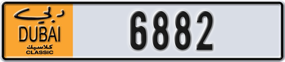 dubai classic License Plate Number 6882 Code NOC