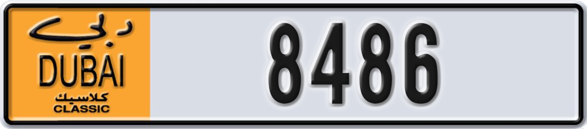dubai classic License Plate Number 8486 Code NOC