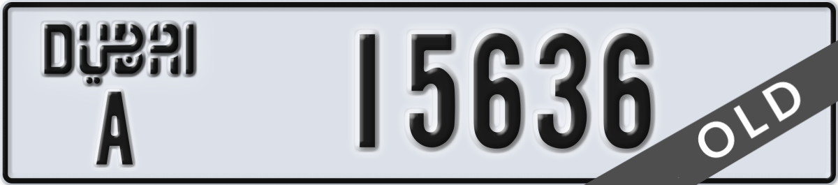 dubai License Plate Number 15636 Code A