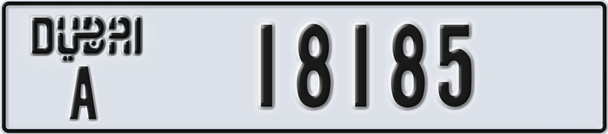 dubai License Plate Number 18185 Code A