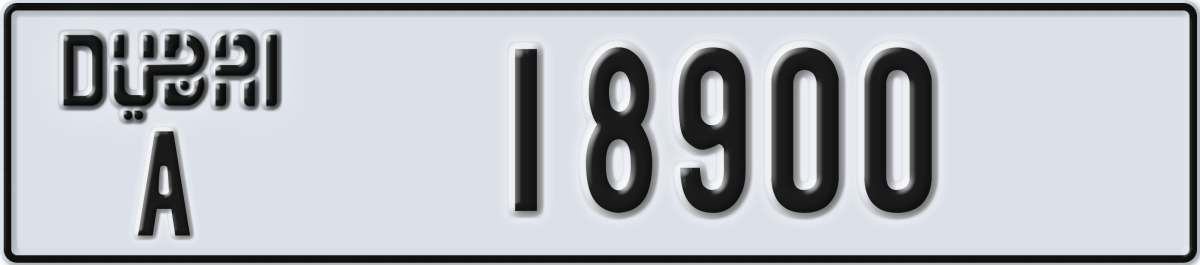 dubai License Plate Number 18900 Code A