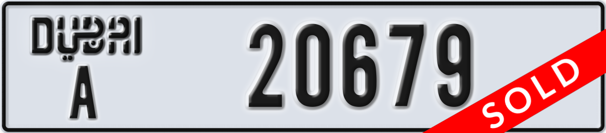 dubai License Plate Number 20679 Code A