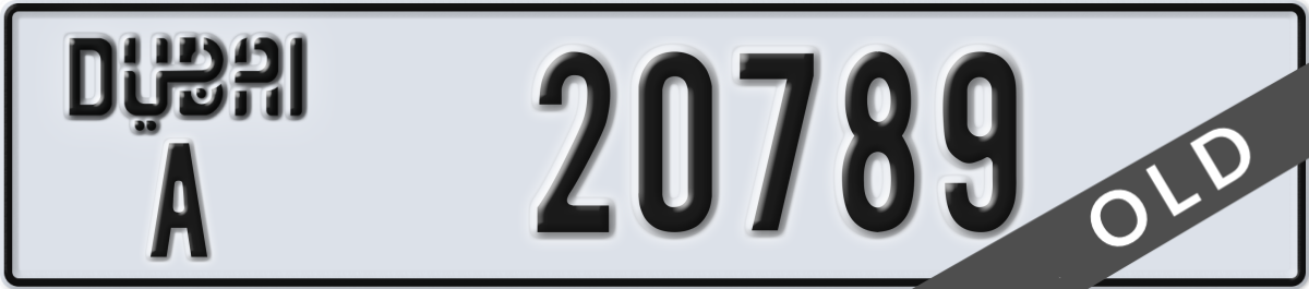 dubai License Plate Number 20868 Code A