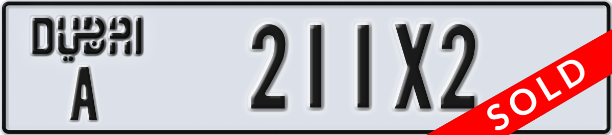 dubai License Plate Number 211X2 Code A