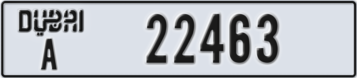 dubai License Plate Number 22463 Code A
