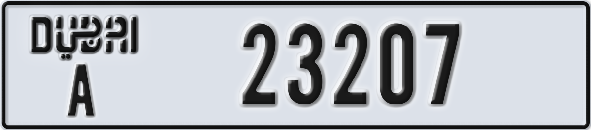 dubai License Plate Number 23207 Code A