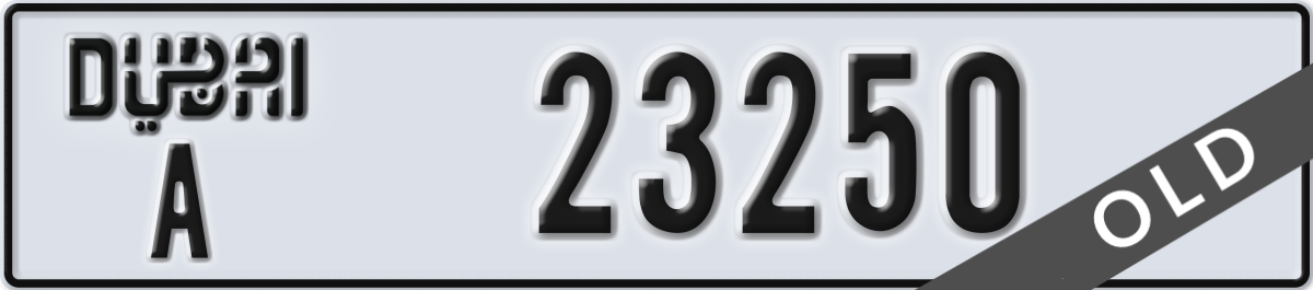 dubai License Plate Number 23250 Code A