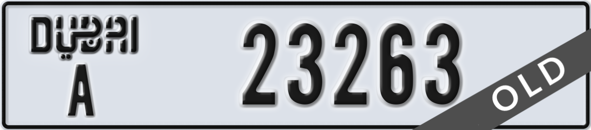 dubai License Plate Number 23263 Code A
