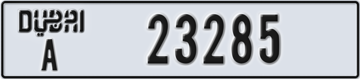 dubai License Plate Number 23285 Code A