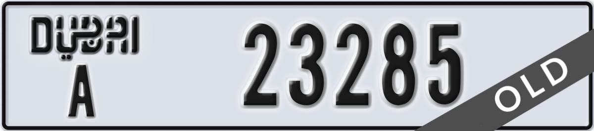 dubai License Plate Number 23285 Code A